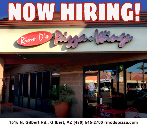 Rino D's Pizza & Wings is NOW HIRING 