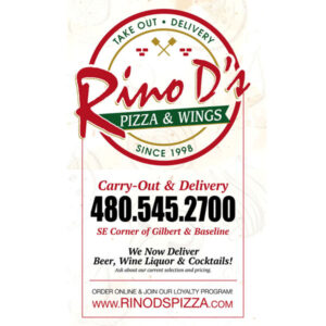 Rino D's Pizza and WIngs Menu 2023